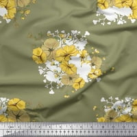 Soimoi Moss Georgette tkanina odlazi i divlji cvjetni cvjetni dekor od tiskanog dvorišta široko