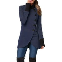 Ženska casual moda Solid Boja jednokratna kaput za ubod, mornaru, mornaricu