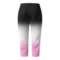 Udobne gamaše za žene High Struk gamaše za ispis tajice Yoga Workout obrezane hlače Pink_ S