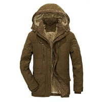 Muška jesenina i zimska modni povremeni patentni patentni stereo patch džep plus baršunasti pamuk podstavljena jakna tamno rov kaput muškarci