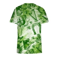 Penski majica s kratkim rukavima s kratkim rukavima Saint Patrick ispisana džepnim štitnicima Plus veličine T-majice L Army Green u prodaji