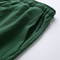 Hlače za muškarce Proljeće Ljeto Kućno pamučno posteljina džepa čipka kratki pant zeleni xl
