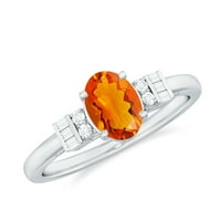 0. CT ovalni rez vatre Opal klasični zaručni prsten sa moissite, sterling srebrnom, SAD 13,00