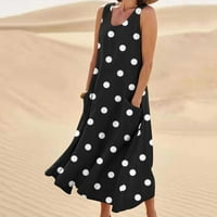 XYSAQA ženska haljina Maxi haljina, klasična plaža bez rukava dugi haljine casual sandress sa džepom