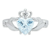 1.06ct srce rez plave simulirani dijamant 14k bijelo zlato graviranje izjava godišnjica angažmana vjenčanog