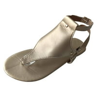 Ženske sandale za čišćenje ljetnih dame cipele ravne dno rimske flipske flops ženske sandale zlato 7.5