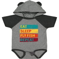 Inktastični ribolov Jedite letjeti Fly Ribe Ponovite poklon Baby Boy ili Baby Girl BodySuit