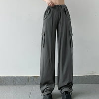 Teretne pantalone za žene Jesen Baggy Low struk patentni zatvarač svjetlo baggy jogger hlače Dukseli