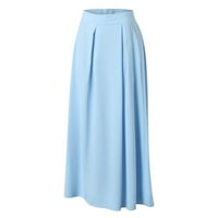 Aaimomet MIDI suknje za žene Ženska plaćena visoka struka Minicon mini suknja, nebo plava m