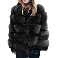 Sherpa jakna za žene, ženski zimski kaput jakna luksuzna furtu krznena kaput slim dugi rukav ovratnik za ovratnik FAU krzneni kaput