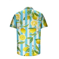 Miluxas Plus Veličina Majica Muška košulja 3D tiskana Havajska majica Ležerne prilike na plaži Top Green
