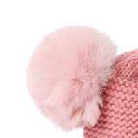 Yuehao Dodatna oprema Tri set zimske vunene pređe jednobome toplo dječje šal šal rukavice bomber kape ružičasta
