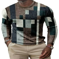 Niveer muške casual crew bluza za izrez muškarci Modni vrhovi osnovni odmor Geometrijski print Regular