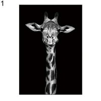 Umklamene crne i bijele životinje Žirafa slikanje dnevnog boravka Art Decoration