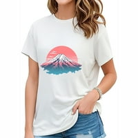 Mount Fuji Modna grafička majica za žene - Ljetni vrhovi sa hladnim otiskom putnika