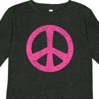 Inktastični mirovni znak ružičasti retro poklon toddler majica dugih rukava majica s dugim rukavima