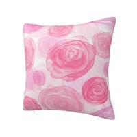 Jastučna jastučica kvadratnog ukrasa, ružičasta akvarela ruže ruže SOBA Sofa za kauč automobila, 18