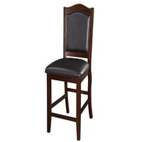 Electronn tamno smeđi drveni završni komplet stolice za visinu brojača FAU kožna presvlaka sjedala kuhinja