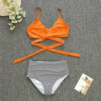 Aaimomet bikinis za žene Ženski čvrsti škap push up podstavljeni brazilski thong bikini kupaći kupaći