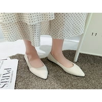 Tenmi Dame Flat cipele Udobne natikače Kliznite na stanovima Neklizajuća povremena ženska modna lagana bijela 4,5