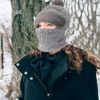 Holloyiver Ženska biciklizam vjetrootporni šal, pletena vuna vjetrootrna šalcana maska ​​integrirana, zimski vjetrovito jedan vrt