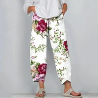 Gathrrgyp Capri hlače za zazor žena ispod 7 dolara, ženski modni ljetni casual labavi džep ravno hlače