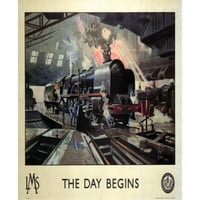London Midland i škotska željeznica dan započinje vintage putovanja Cool zidni dekor Art Print Poster 24x36