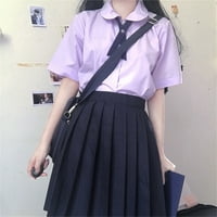 Xinqinghao Summer suknja Ženska modna školska uniformu Solidana suknja Akademska stil suknje Plus size