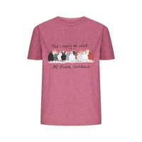 Zunfeo vrhovi za žene čišćenje - CrewNeck kratki rukav smiješni vrhovi tiskani blosue novi dolazak majice