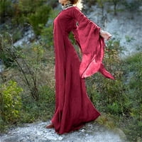 Lroplie Maxi haljine za žene jesen zimske gotičke retro pune kuglične haljine dugih rukava Maxi Womens
