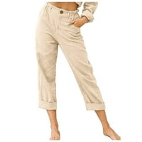 Ljetne casual prozračne žene stražnje pantalone Ležerne prilike elastične hlače Izvođenje pamučnog struka