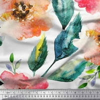 Soimoi Crepe svilena tkanina cvijet i ostavlja akvarel ispisuju tkaninu sa širokim dvorištem