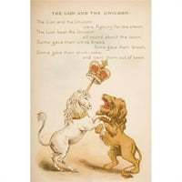 Posterazzi DPI rasadnik rima i ilustracija lava i jednoroga iz stare majke Gooses Rhymes & Tales Poster