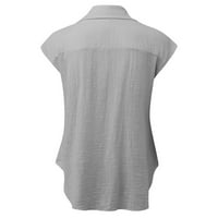 Ljetni ženski vrhovi Plus veličine Košulje, ženski vrhovi modna majica gumba Žene V-izrez labava majica