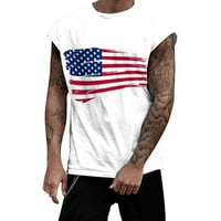 JMntiy 4. srpnja Košulje mens mišićna cisterna Top bez rukava Grafički teretana Workout American Flag