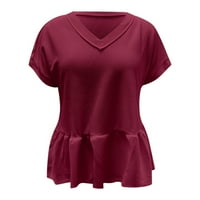 Forestyashe Plus veličine za žene casual majica V izrez Prevelizirani kratki rukav Summer Letth Lable