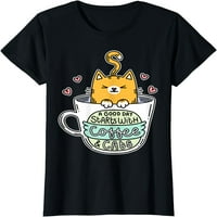 Narančasta mačja majica, majica za ljubitelje mačaka, majica za kafu majice majice