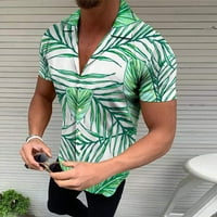 Thirts majice za muškarce zelene vrhove za muškarce muške havajske majice za plažu ljeta Boho majica na plaži za muškarce, zelena, xxl