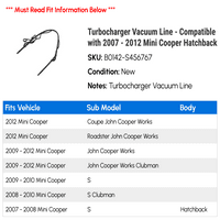 Vakuumska linija turbopunjača - kompatibilna sa - Mini Cooper hatchback 2011