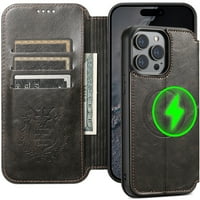 Novčanica futrole za iPhone Plus novčanik [kompatibilan sa magsafe] Magnetska koža Flip Folio Cover Chickstand i Novčani nosač kreditnih kartica za muškarce Žene