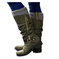 Dame Casual Comfort Boots Boots za žene Modne ležerne duge čizme Visoke čizme Niske potpece