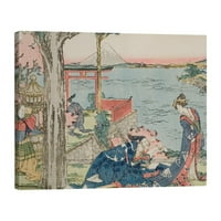 Artverse Katsushika Hokusai Japanese Galementar-zamotana galerija plavo i ružičasta 30