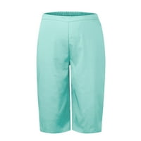 Žene ljetne teretne hlače za odmor casual obrezirani elastični struk široke nogu gamaše Capris labav