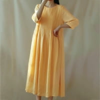 Lydiaunistar vrijeme i trunske haljine haljine za čišćenje Ženska ljetna casual moda Tipka čvrstog boja