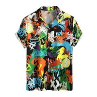 Muški gumb Down kratki rukav Havajska majica Košulja sažetak Sažetak Odlični majice Ležerne prilike