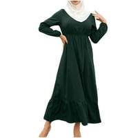 Haljine dugih rukava za žene, ženske ljetne haljine za žene muslimanske patentne patentne patentne žurne