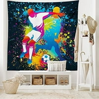 Sportska tapistra, kompozicijski nogometaši koji se natječu sa mrljama za prskanje boja, zidni dekor