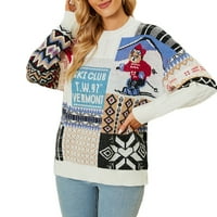 Ženski džemper s dugim rukavima pahuljasti pleteni džemper kabela pletena pulover džemperi