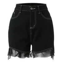 Ženski kratki šorc od traper struka MESH HEM Ljetne vruće kratke hlače Jeans casual kratke hlače sa džepovima