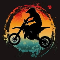 Retro motocikl Rider Vintage Muški ugljen Heather Grey Graphic Tee - Dizajn od strane ljudi 4xl